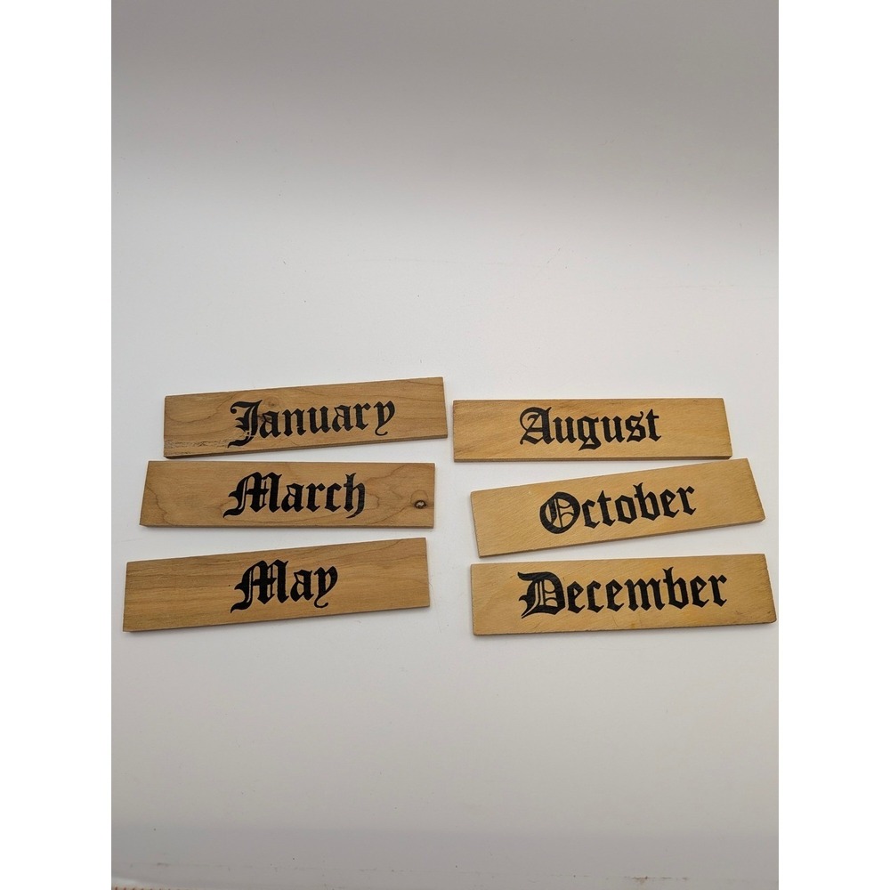 Vintage Wooden Calendar Wall Hanging Marmalade Hearts Holiday Tiles Granny Core - Picture 7 of 16
